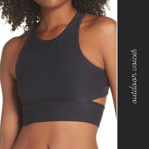 Outdoor Voices Slashback Crop Top Gray & Black EUC • XS